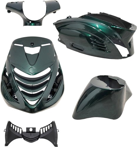 Kappenset RS-1 Piaggio Zip 50 2T / 4T - Jaguar Glans Groen