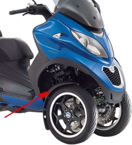Voorspatbord Piaggio Mp3 Rechts - Voor Over Wiel - Origineel - 1B004096