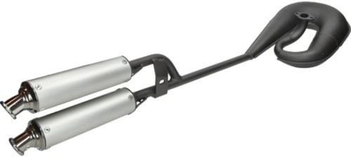 Uitlaat voor Puch Maxi Circuit Dubbele Demper - Zwart Tecno