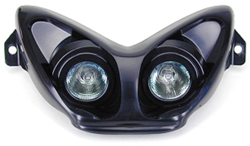Koplamp Unit Zwart (2x Halogeen) Yamaha Aerox 50 / Mbk Nitro 50 V.a 1997 T/m 2012
