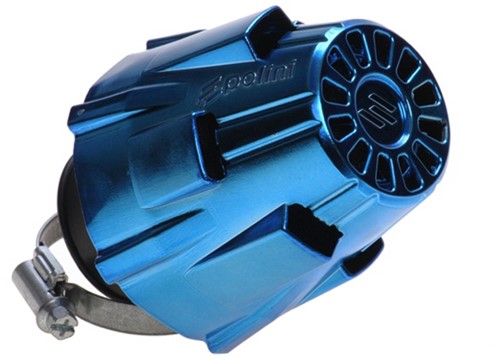 Powerfilter POLINI Air Box Blauw Geanodiseerd Recht Ø37 PHBG 203.0111