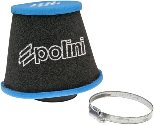 Powerfilter POLINI Big Evo Zwart / Blauw Recht Ø48 203.0150-2