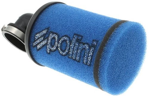 Powerfilter POLINI Evo Blauw Schuin 90° Ø38 PHBG Racing 203.0029