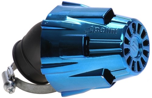 Powerfilter POLINI Air Box Blauw Geanodiseerd Schuin 30° Ø32 PHBG 203.0113