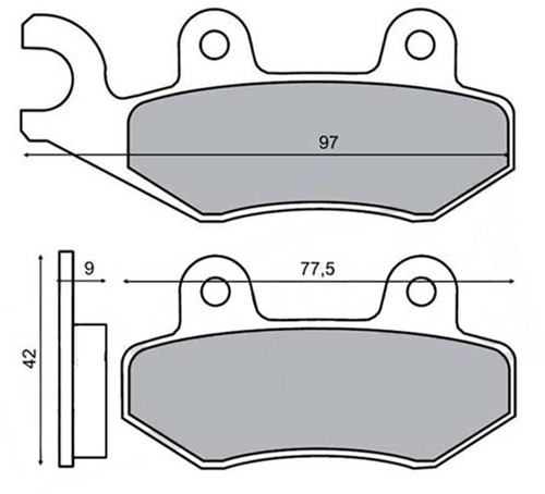 Remblokset Polini voor Kymco / Peugeot / PGO / Suzuki / Yamaha 174.0070-2