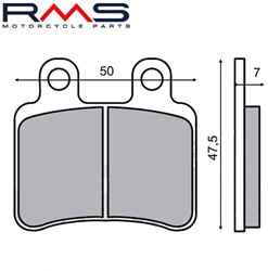 Remblokset RMS voor Rieju / Peugeot / Derbi / Yamaha / Italjet 