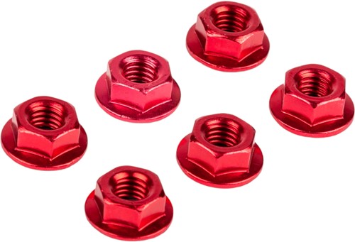 Flens Moer Set M6 - 6 Delig - Rood
