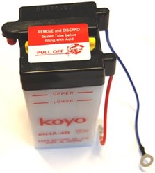 Accu KOYO 6N4A-4D 6Volt 4Ah voor Yamaha FS1 57 x 60 x 125mm zuur accu