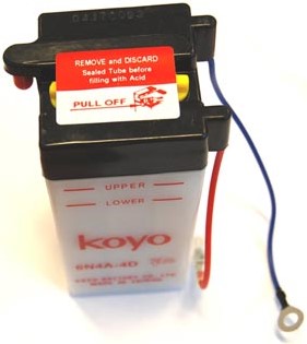 Accu KOYO 6N4A-4D 6Volt 4Ah voor Yamaha FS1 57 x 60 x 125mm zuur accu