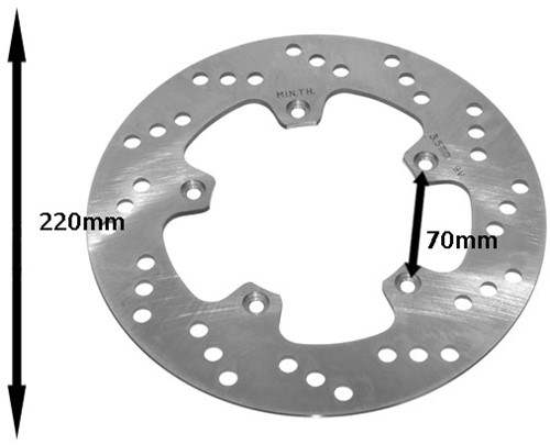 Remschijf voor Yamaha Tzr 50 - Achterwiel 5-gaten Origineel 220x102x4.2mm 5WXF582W1000