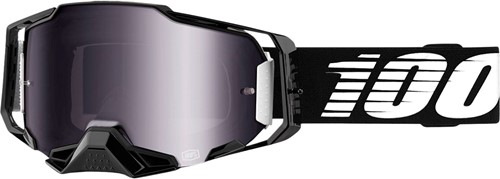 Crossbril 100% Armega Glans zwart - Zilvere Mirror lens