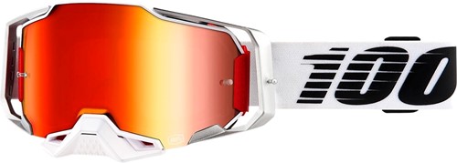 Crossbril 100% Armega Lightsaber Wit/Rood - Rode Mirror lens