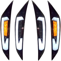 Knipperlicht Set Voor Piaggio Zip 2000 Led Tube Witte Streep