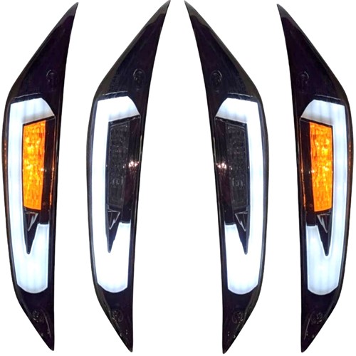 Knipperlicht Set Voor Piaggio Zip 2000 Led Tube Witte Streep