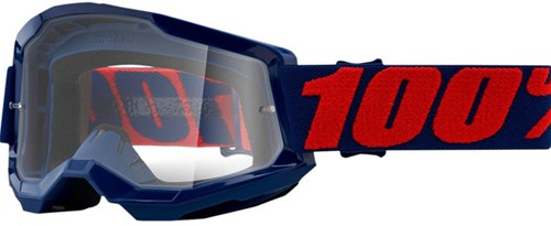 Crossbril 100% Strata 2 Masego Blauw - Heldere lens