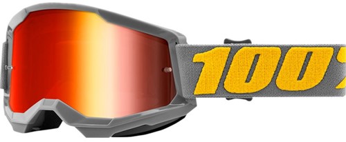 Crossbril 100% Strata 2 Izipizi Grijs - Rode Mirror lens