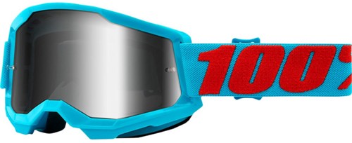Crossbril 100% Strata 2 Summit Blauw - Zilvere Mirror lens