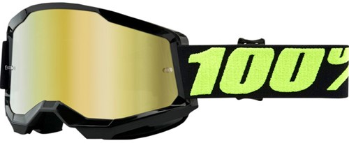 Crossbril 100% Strata 2 Upsol - Goud/Gele Mirror lens