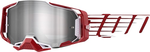 Crossbril 100% Armega Oversized rood - Zilvere Mirror lens