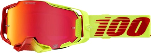 Crossbril 100% Armega Solaris Neon geel - Hiper® Rode Mirror lens