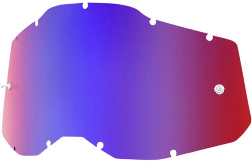 Vervangingslens 100% Strata 2 / Racecraft 2 / Accuri 2 Crossbril - Rood/Blauw Mirror lens - Enkele lens