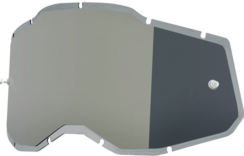Vervangingslens 100% Strata 2 / Racecraft 2 / Accuri 2 Crossbril - Zilver Mirror lens - Injected lens