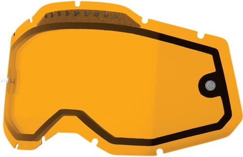 Vervangingslens 100% Strata 2 / Racecraft 2 / Accuri 2 Crossbril - Licht oranje lens - Anti-fog dual geventileerde lens