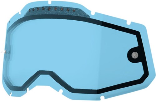 Vervangingslens 100% Strata 2 / Racecraft 2 / Accuri 2 Crossbril - Blauwe lens - Anti-fog dual geventileerde lens