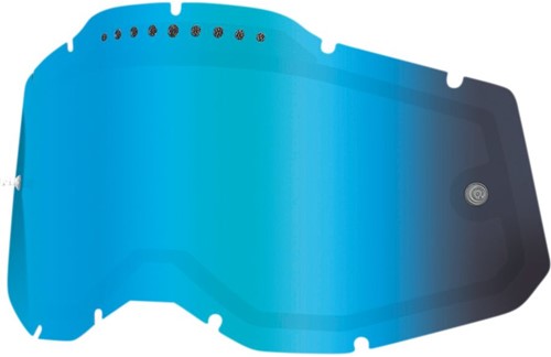 Vervangingslens 100% Strata 2 / Racecraft 2 / Accuri 2 Crossbril - Blauwe Mirror lens - Anti-fog dual geventileerde lens