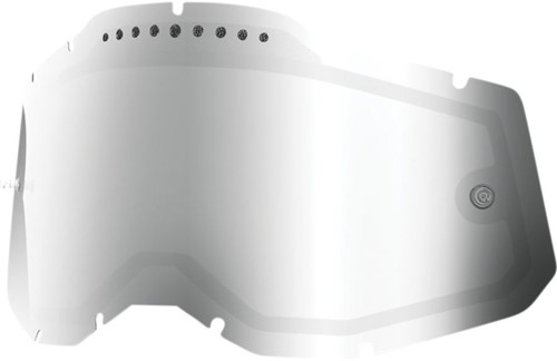 Vervangingslens 100% Strata 2 / Racecraft 2 / Accuri 2 Crossbril - Zilver Mirror lens - Anti-fog dual geventileerde lens