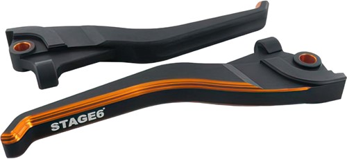Remgreep set CNC Stage6 Zwart/Oranje MBK Nitro 50 / MBK Nitro Naked 50 / Yamaha Aerox 50 T/m 2012