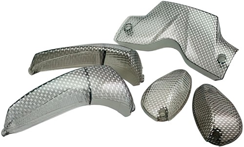 Knipperlichtglas Set + Achterlichtglas voor Gilera Runner Pro vanaf 2003 - Carbon 