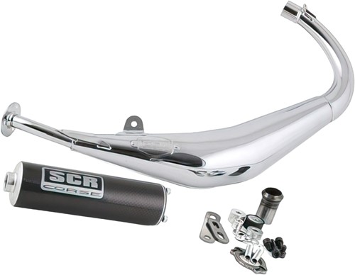 Uitlaat SCR Corse SM Chroom 50cc Derbi Senda DRD - Onderlangs