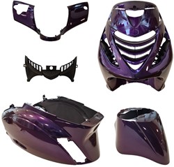 Kappenset Piaggio Zip 2000 Cameleon Purple to Blue met SP voorscherm 5 delig