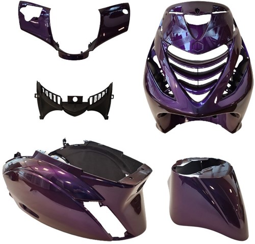 Kappenset Piaggio Zip 2000 BMW Twilight Purple met SP voorscherm 5 delig