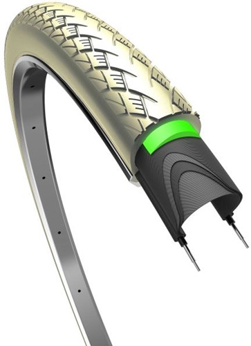 Fiets Buitenband Edge Metro Elite Protect 28 x 1.75" / 47-622 mm - Creme met reflectie