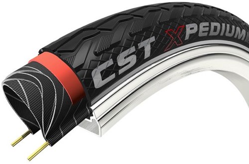 Fiets Buitenband CST Xpedium One 28 x 1 1/2" / 40-635mm - Zwart Met Reflectie