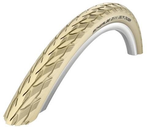Fiets Buitenband Delta Cruiser Plus PunctureGuard 28 x 1.40" / 37-622 - creme met reflectie