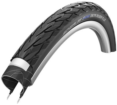 Fiets Buitenband Schwalbe Delta Cruiser Plus PunctureGuard 28 x 1.50" / 40-622mm - zwart met reflectie