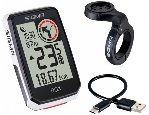 GPS Fietscomputer Sigma ROX 2.0 GPS Met Overclamp Butler Stuurhouder Wit