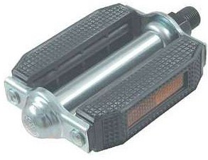 Fiets Pedaalset Holland model met stalen as en reflectors - zilver/zwart