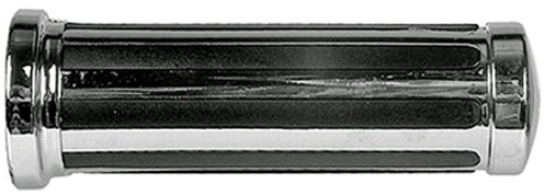 Handvat Set Chroom / Zwart (Streep) Scooter / Schakelbrommer