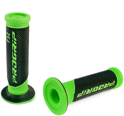 Handvat Set Zwart / Groen (Progrip) Universeel Scooter / Schakelbrommer