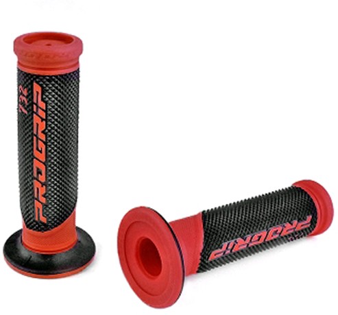 Handvat Set Zwart / Rood (Progrip) Universeel Scooter / Schakelbrommer