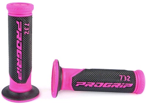 Handvat Set Zwart / Roze (Progrip) Universeel Scooter / Schakelbrommer