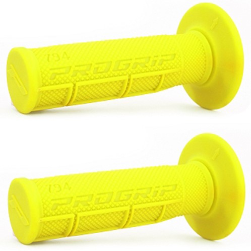 Handvat Set Cross Fluor Geel (Progrip) Universeel Scooter / Schakelbrommer