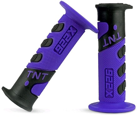 Handvat Set Zwart / Blauw Cross (Tnt) Universeel Scooter / Schakelbrommer