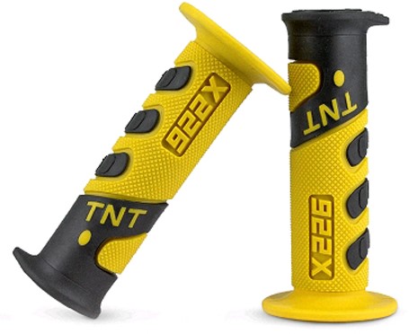 Handvat Set Zwart / Geel Cross (Tnt) Universeel Scooter / Schakelbrommer