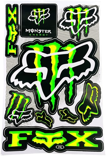 Sticker set sponser Monster Energy / FOX 9-delig