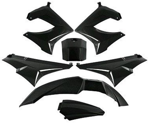 Kappenset Zwart (7 Delig) Derbi Senda DRD 2002 t/m 2005 / Derbi X-Race & X-Treme v.a 2004 t/m 2008